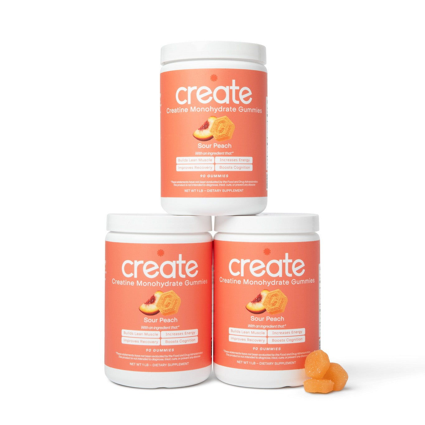 Sour Peach - Core Create Creatine Monohydrate Gummies