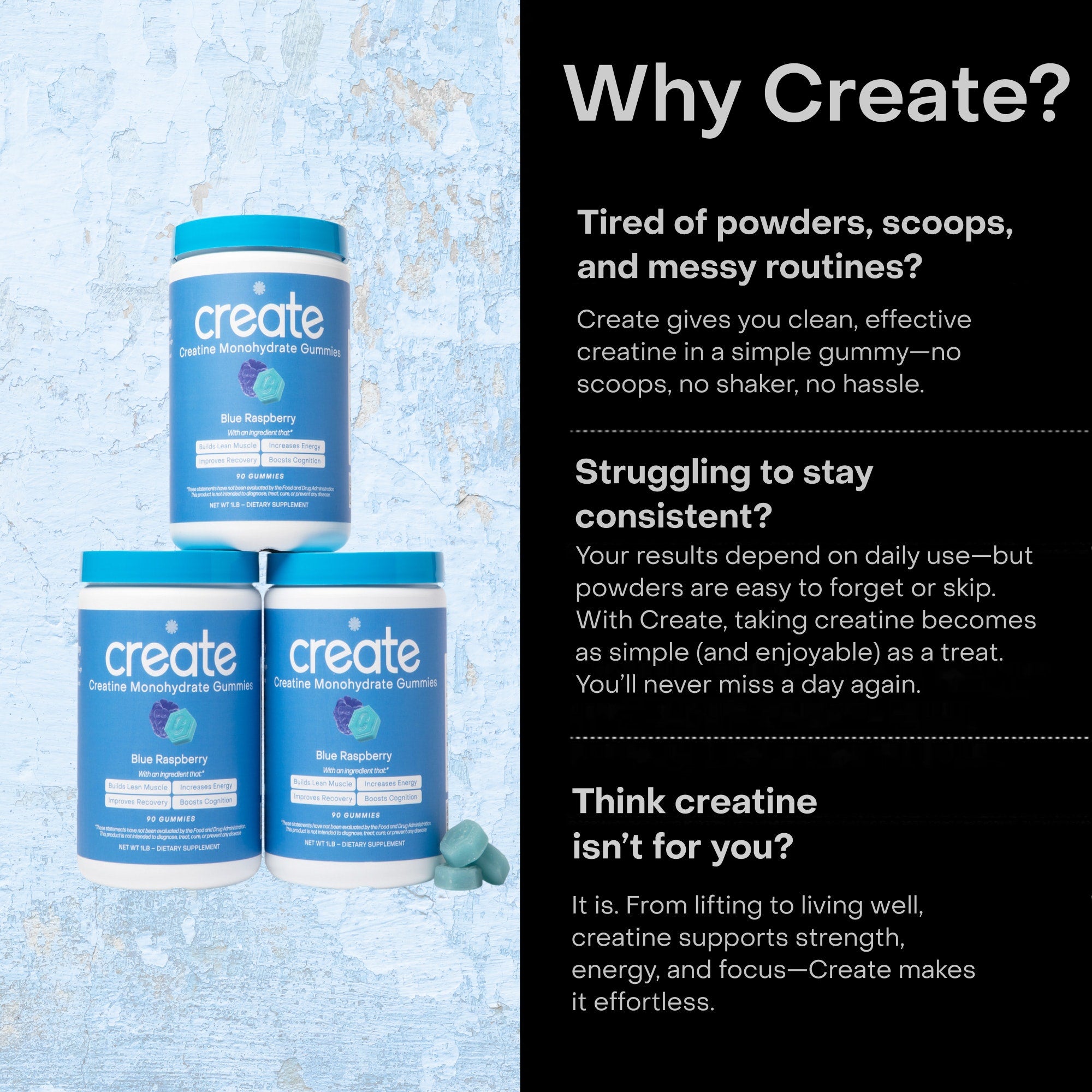 Rocket Pop Bundle - Sour Cherry & Blue Raspberry Core Create Creatine Monohydrate Gummies