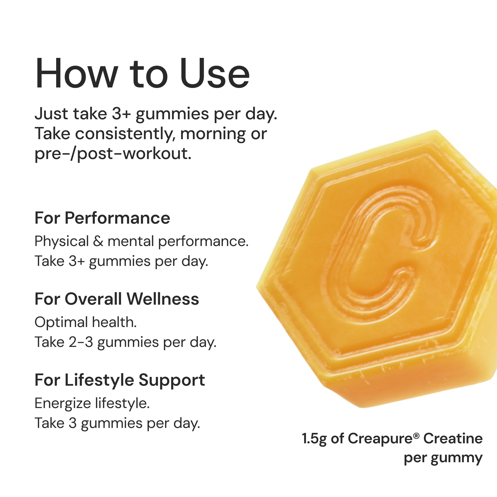 Triple Tone Trio - Core Creatine Monohydrate Gummies - Watermelon, Sour Cherry, and Orange