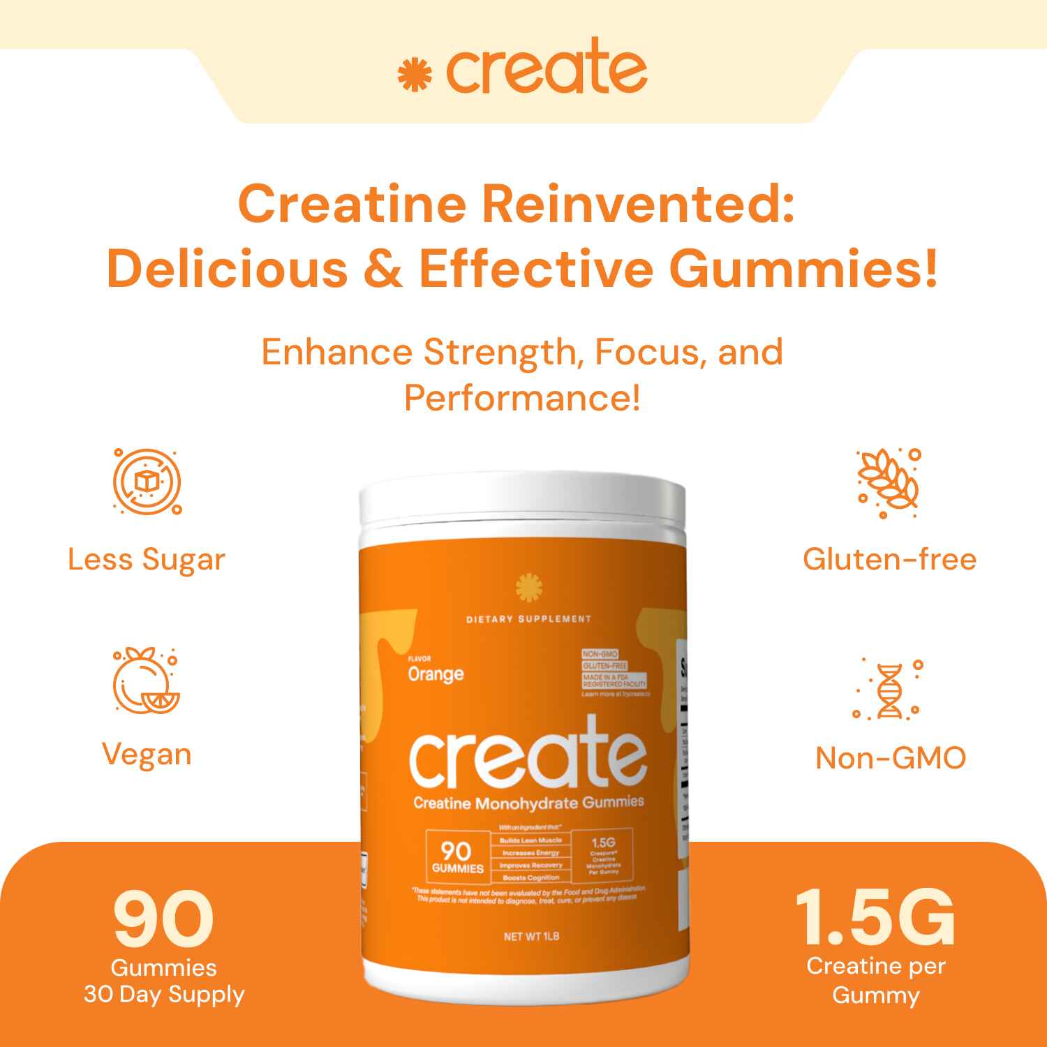 Creatine Monohydrate Gummies - 90 Count