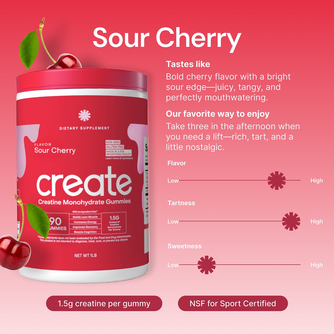 Rocket Pop Bundle - Sour Cherry & Blue Raspberry Core Create Creatine Monohydrate Gummies