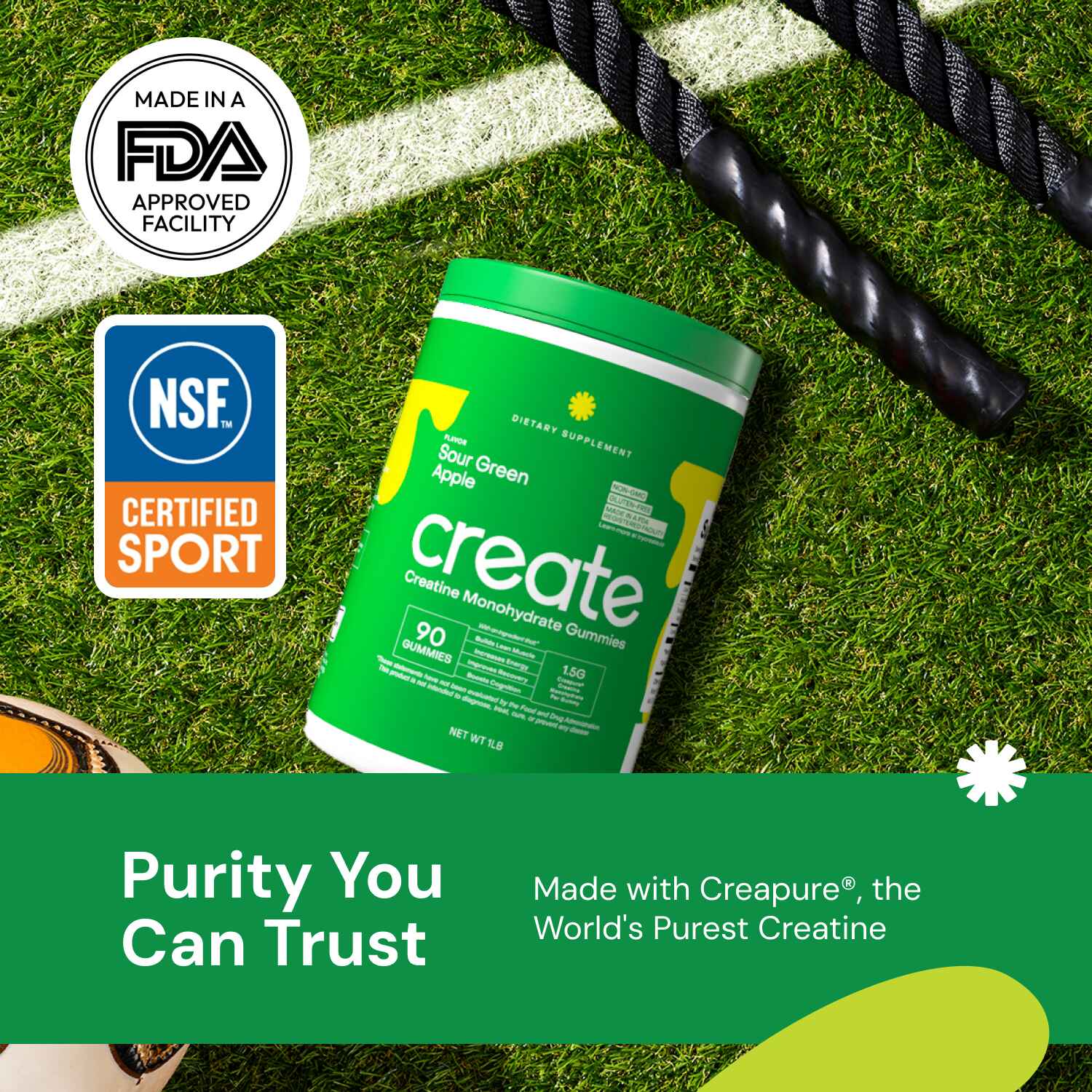 Sour Green Apple - Core Creatine Monohydrate Gummies