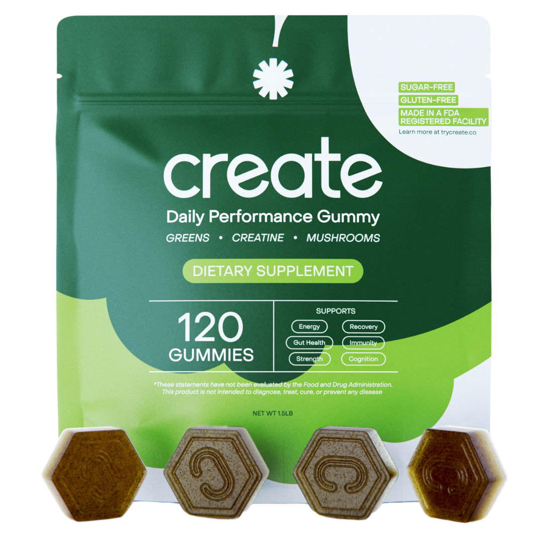 Create Wellness_Greens_120cnt_FRONT_3D_Gummies 002_BROWN_Transparent.png
