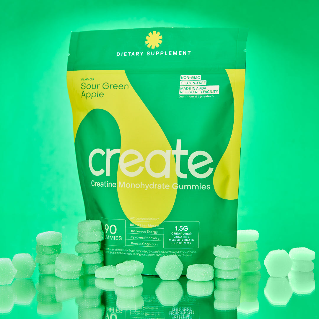 Creatine Monohydrate Gummies Sour Green Apple - 90 Count