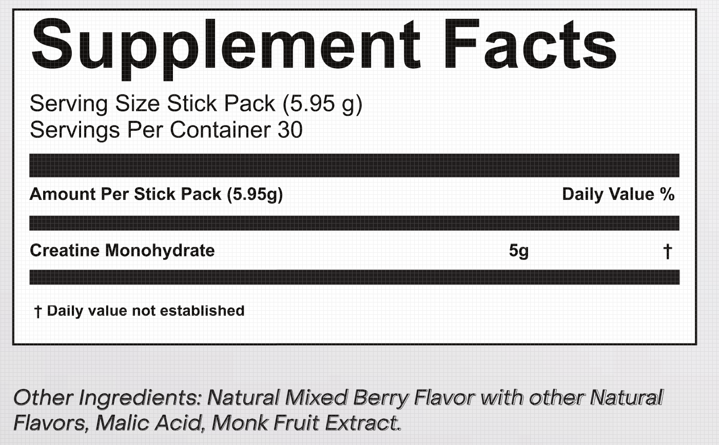 Single Serve Creatine Powder - Mixed Berry - 30 Count