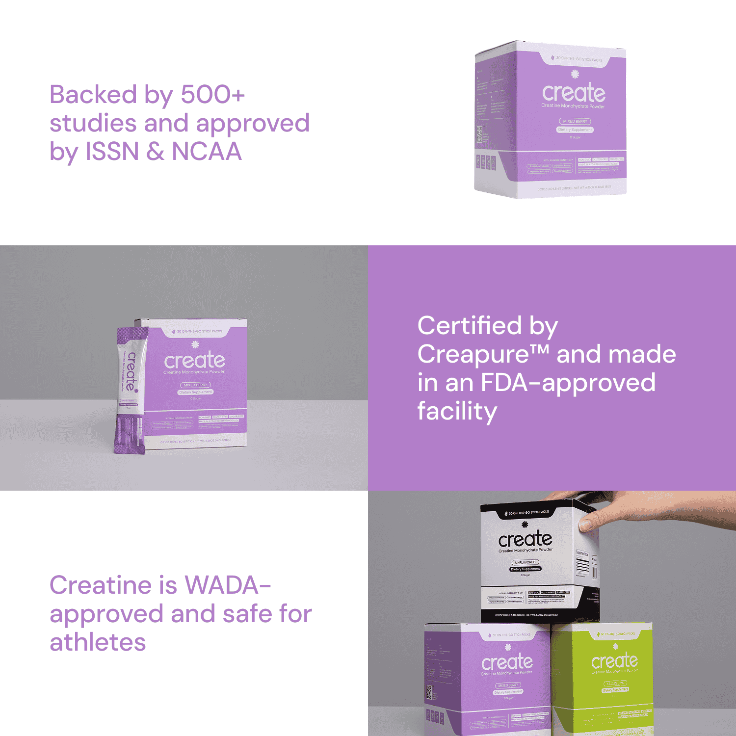Single Serve Creatine Powder - Mixed Berry - 30 Count