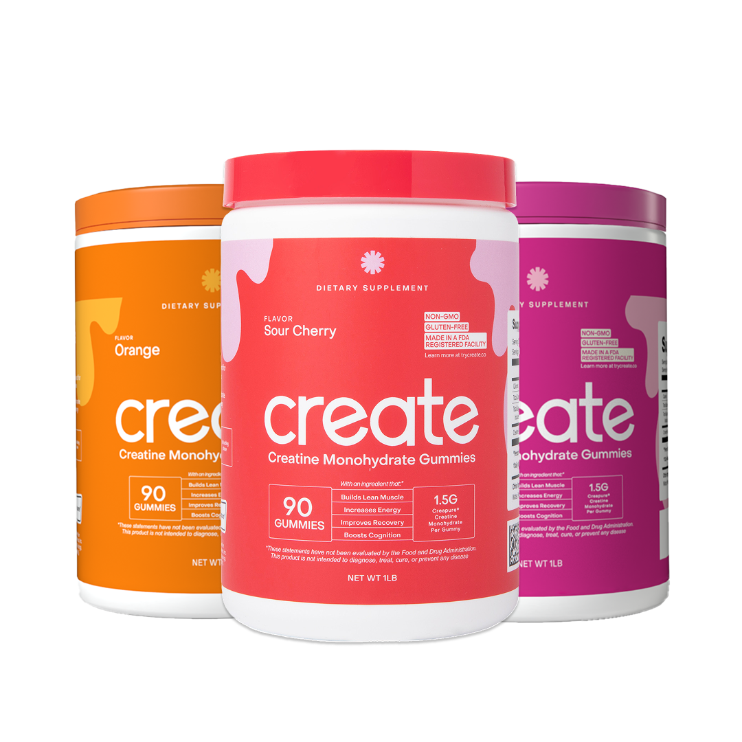 Triple Tone Trio - Core Creatine Monohydrate Gummies - Watermelon, Sour Cherry, and Orange
