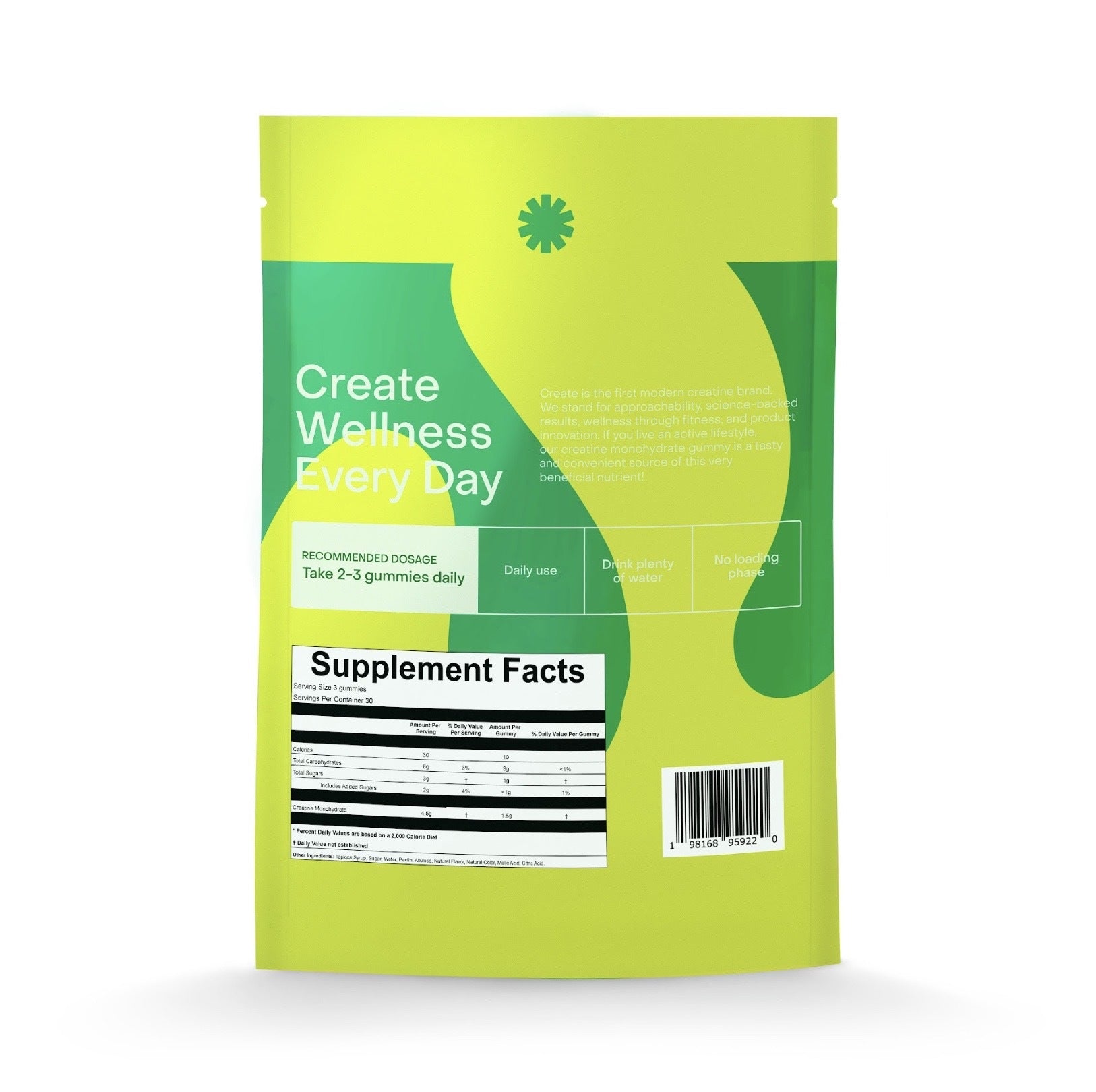 Creatine Monohydrate Gummies Sour Green Apple - 90 Count (Wholesale)