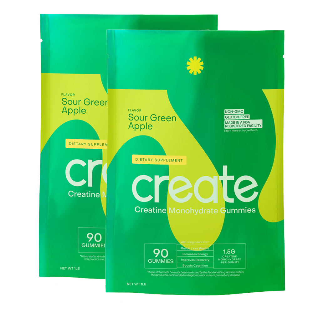 Creatine Monohydrate Gummies Sour Green Apple - 180 Count