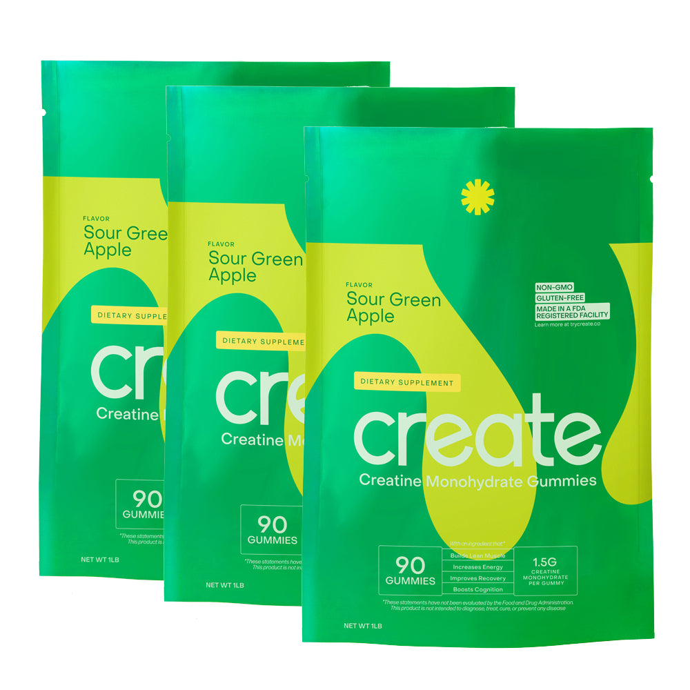 Creatine Monohydrate Gummies Sour Green Apple - 270 Count