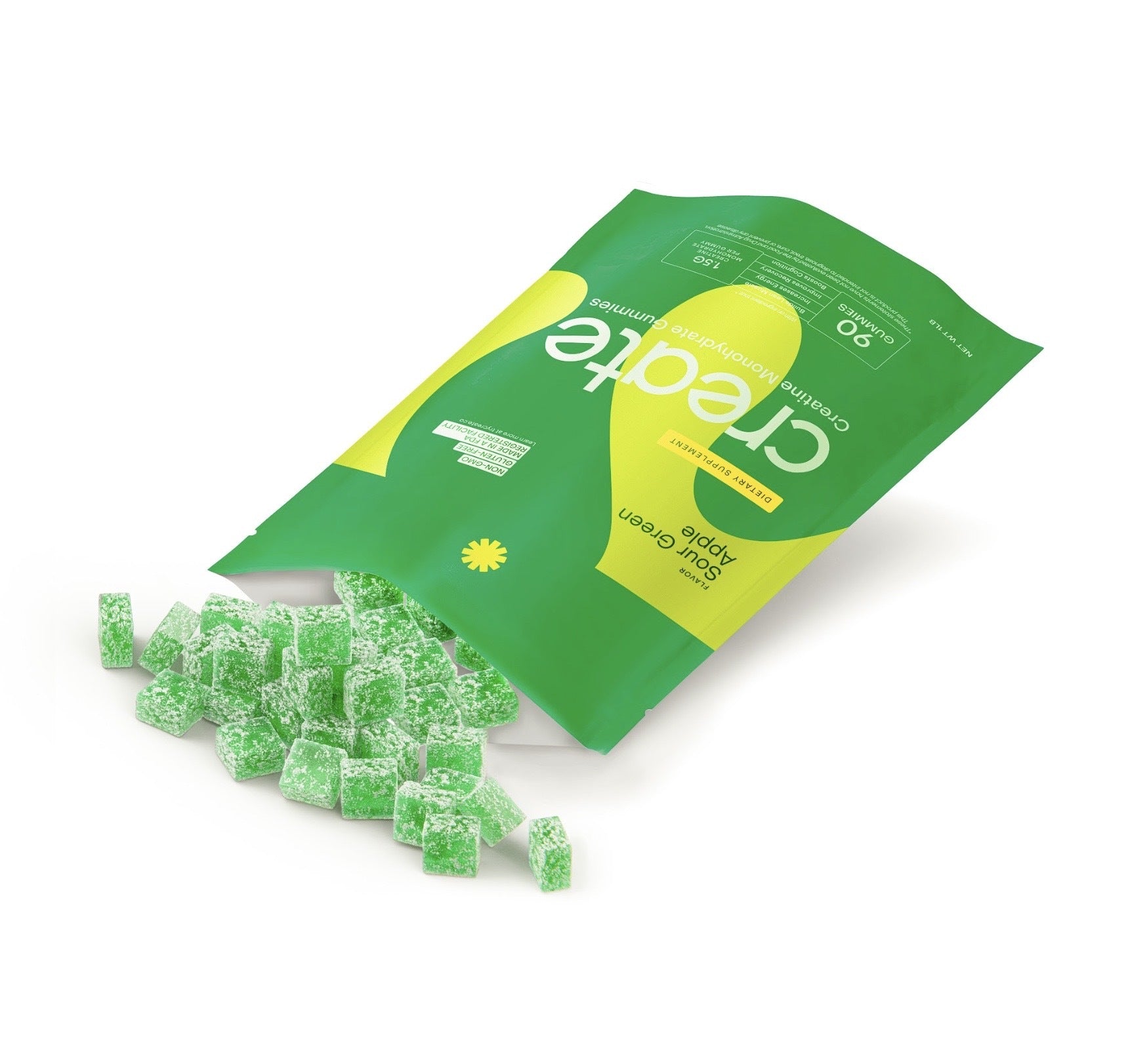 Creatine Monohydrate Gummies Sour Green Apple (90 Count)