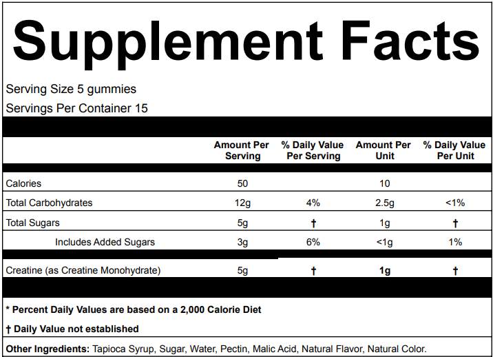 Creatine Monohydrate Gummies - 150 Count